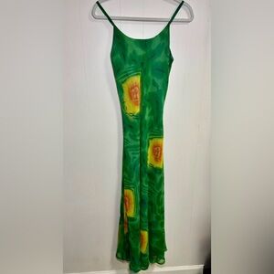 Green and Yellow Maxi Dress